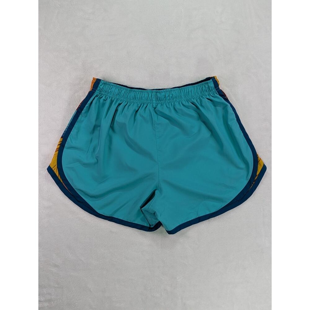 Nike Women's Tempo Dri-FIT Running Shorts Medium M Geo Print Teal Blue - Picture 9 of 12